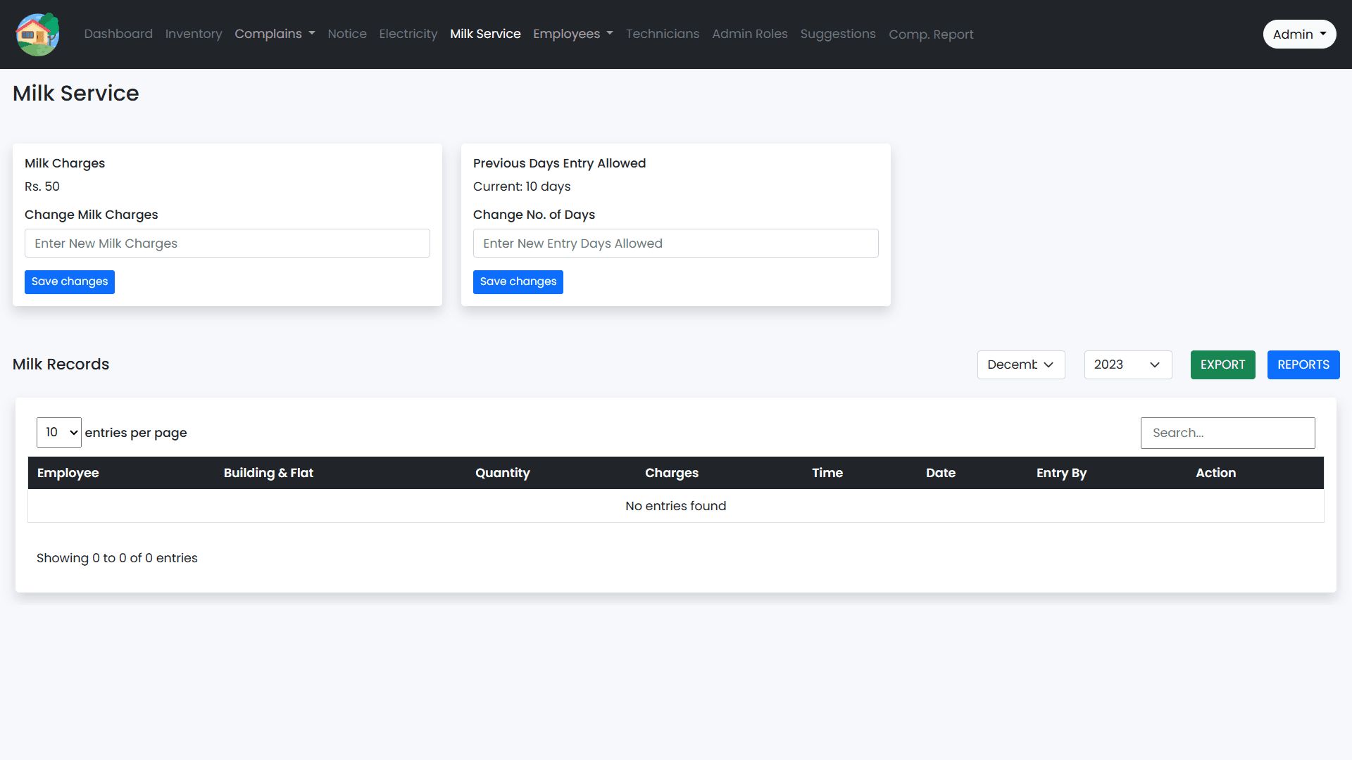 Milk delivery records