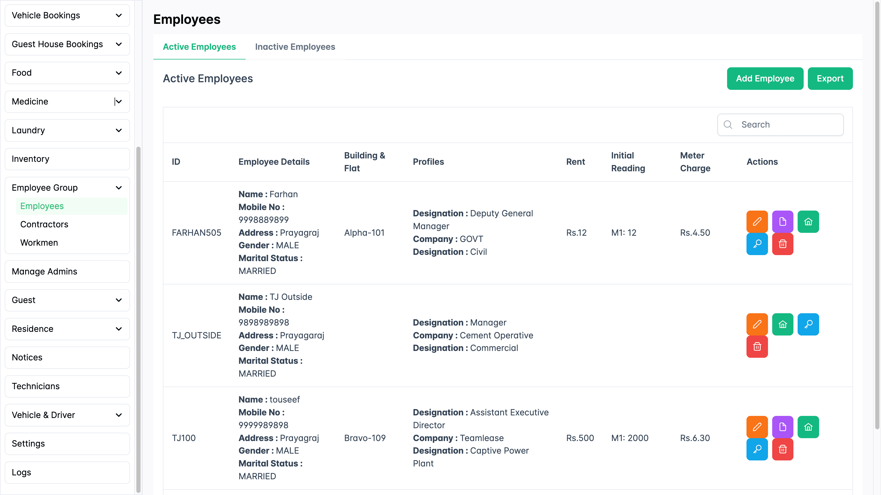 Employee records