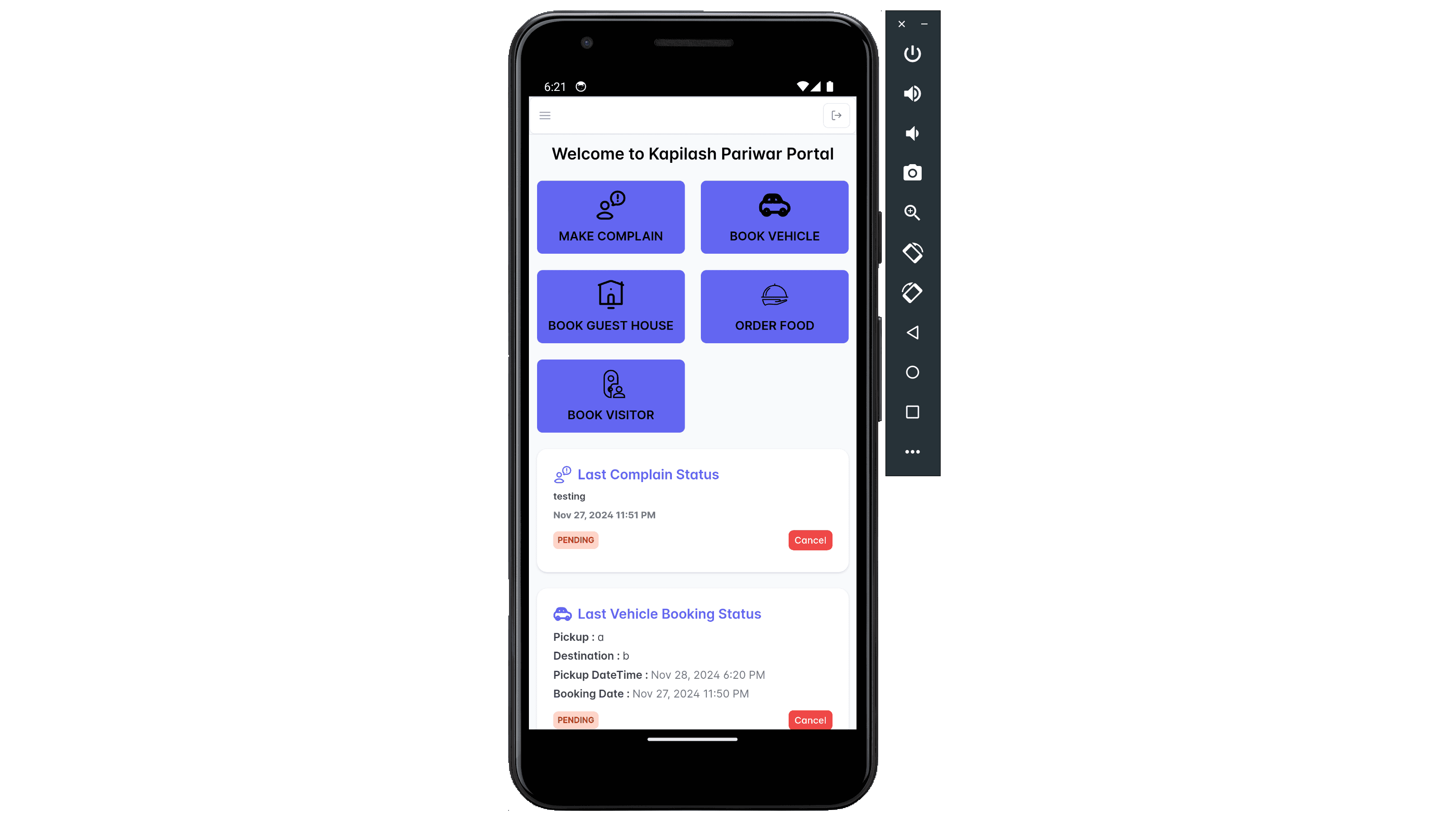 Employee dashboard